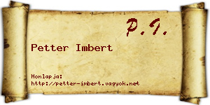Petter Imbert névjegykártya